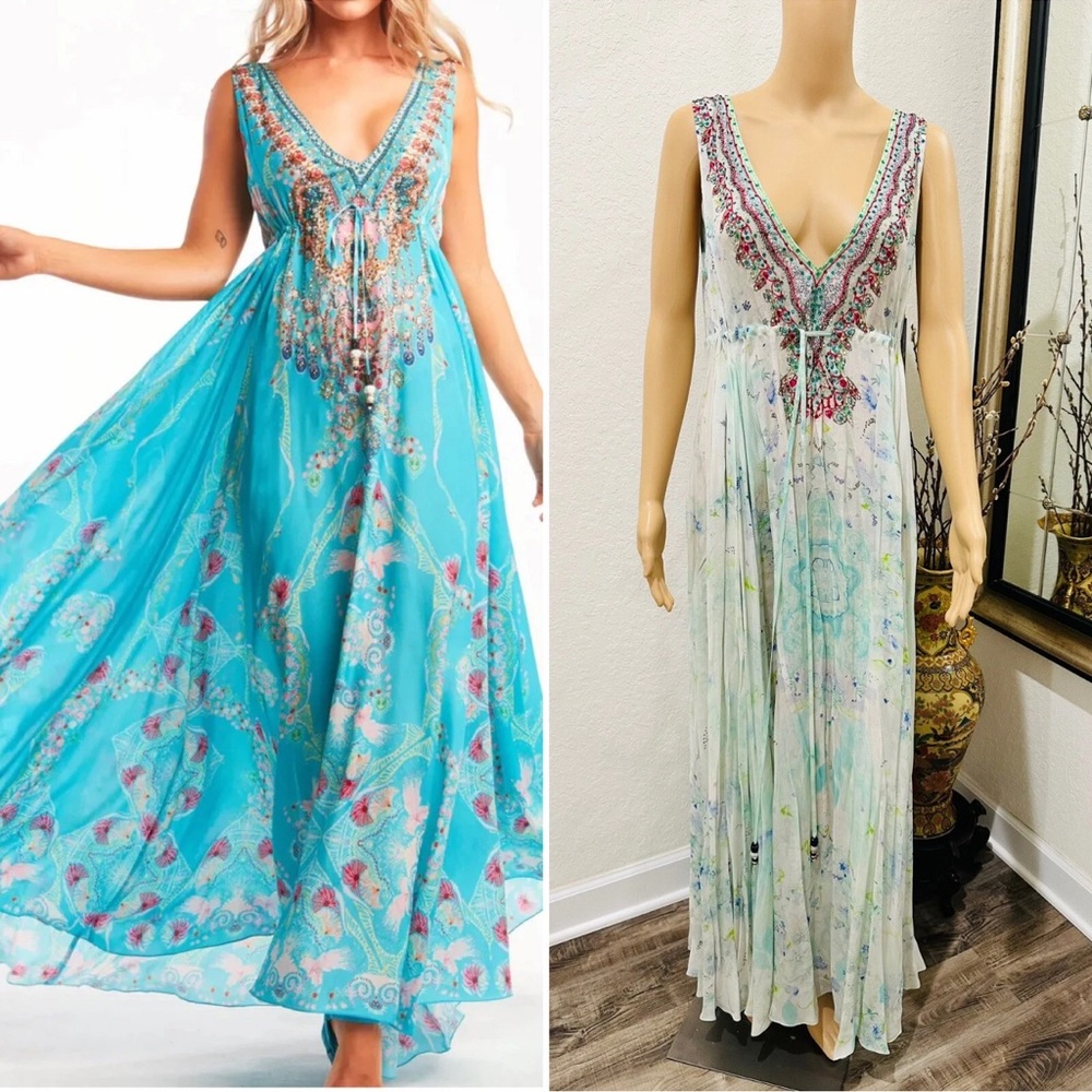 CZARINA crystal embroidery maxi dress L
